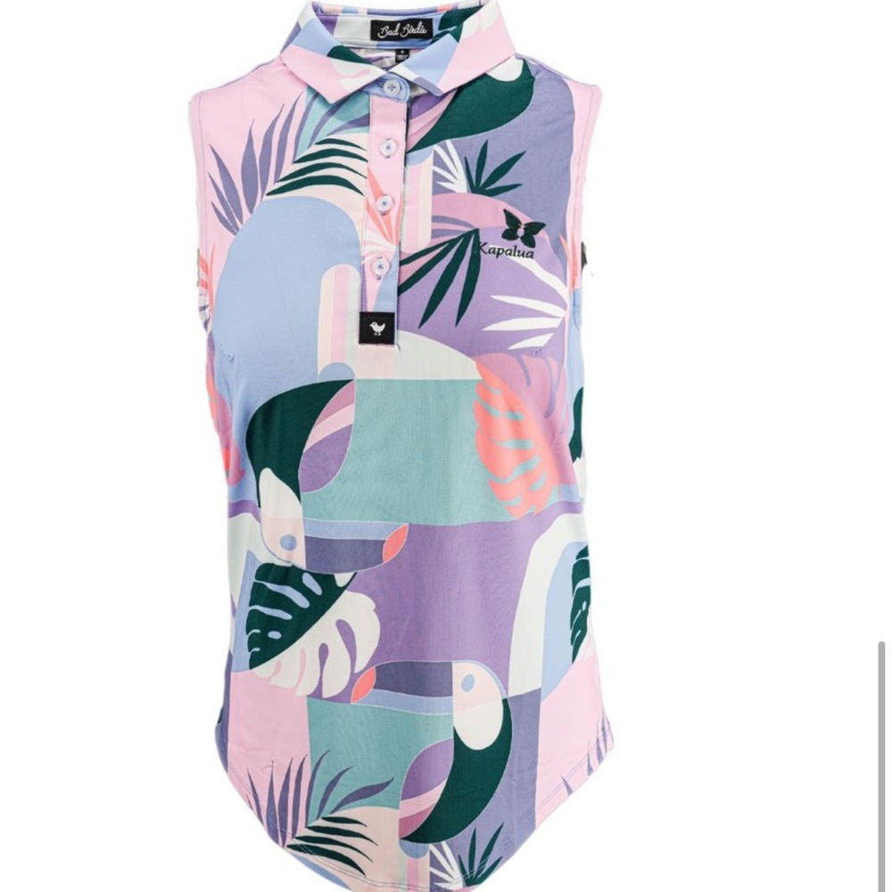 Bad Birdie Pink and Purple Sleeveless Golf/pickleball Top - Picture 3 of 10